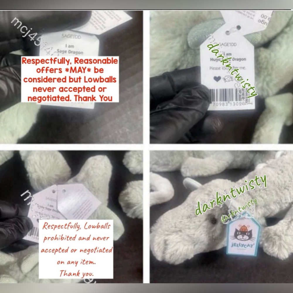 BNWT RETIRED FIRST EDITION JELLYCAT SAGE DRAGON LARGE/MEDIUM 20”-27” approx - Picture 12 of 15
